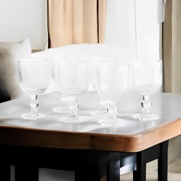 Kit Graffiato com 6 Taças e 1 Jarra de Vidro Transparente para Suco ou Água - 7 Peças - 9