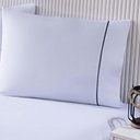 Ver imagem 3 de Jogo de Cama Lençol 100% Algodão Percal 150 Fios Queen Gran Moratta 3 Peças - Branco e Cinza