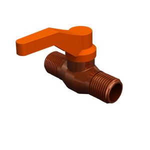 Registro de Esfera Rosca Externa com Alavanca Pvc Bitola 3/4'' Sistema V.a.r Marrom Durín