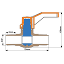Ver imagem 2 de Registro de Esfera Rosca Externa com Alavanca Pvc Bitola 3/4'' Sistema V.a.r Marrom Durín