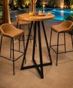 Ver imagem 4 de Mesa Bistrô Alta 60cm Redonda Madeira Maciça Ferro Área Restaurante Bar