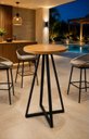 Ver imagem 1 de Mesa Bistrô Alta 60cm Redonda Madeira Maciça Ferro Área Restaurante Bar
