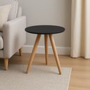 Ver imagem 1 de Mesa Lateral Redonda para Sala Pé de Madeira Retrô Camila B04 - D’Rossi