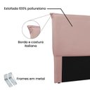 Ver imagem 4 de Cabeceira Solteiro 90cm Veludo Veneza Rosa