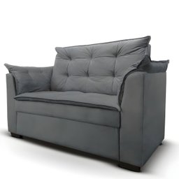 Sofá 2 Lugares para Sala Moderno Confortável Andreia Suede Cinza - 5