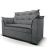 Sofá 2 Lugares para Sala Moderno Confortável Andreia Suede Cinza - 5