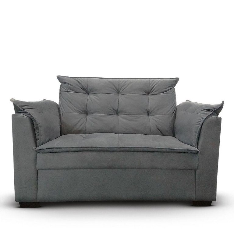 Sofá 2 Lugares para Sala Moderno Confortável Andreia Suede Cinza Sofá 2 Lugares para Sala Moderno Confortável Andreia Suede Cinza