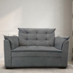 Sofá 2 Lugares para Sala Moderno Confortável Andreia Suede Cinza - 2