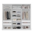 Ver imagem 3 de Guarda-roupa Casal Porto 3 Portas 4 Gavetas com Espelho Branco/azul - Politorno