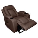 Ver mais imagens de Poltrona do Papai com Massagem Aquecimento Austin Elevação Lift 150º PU Marrom Chocolate G31 - Gran