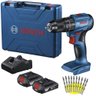 Parafusadeira Furadeira Impacto 18V 2 Baterias GSB 185-LI BOSCH + Brocas-Bivolt - 1