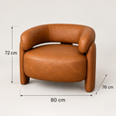 Ver imagem 7 de Poltrona Curva Orgânica Moderna Corino Caramelo Sala Quarto Recepção Escritório Premium Luna Divani