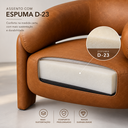 Ver imagem 6 de Poltrona Curva Orgânica Moderna Corino Caramelo Sala Quarto Recepção Escritório Premium Luna Divani