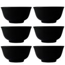 Ver imagem 1 de Conjunto 6 Tigelas Porcelana Pequenas Preta 240ml Oriental 11cm Germer Sopa Missô Shimeji