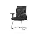 Ver imagem 1 de Cadeira Liss com Braco Fixo Assento Crepe Preto Base Fixa Cromada - 54668