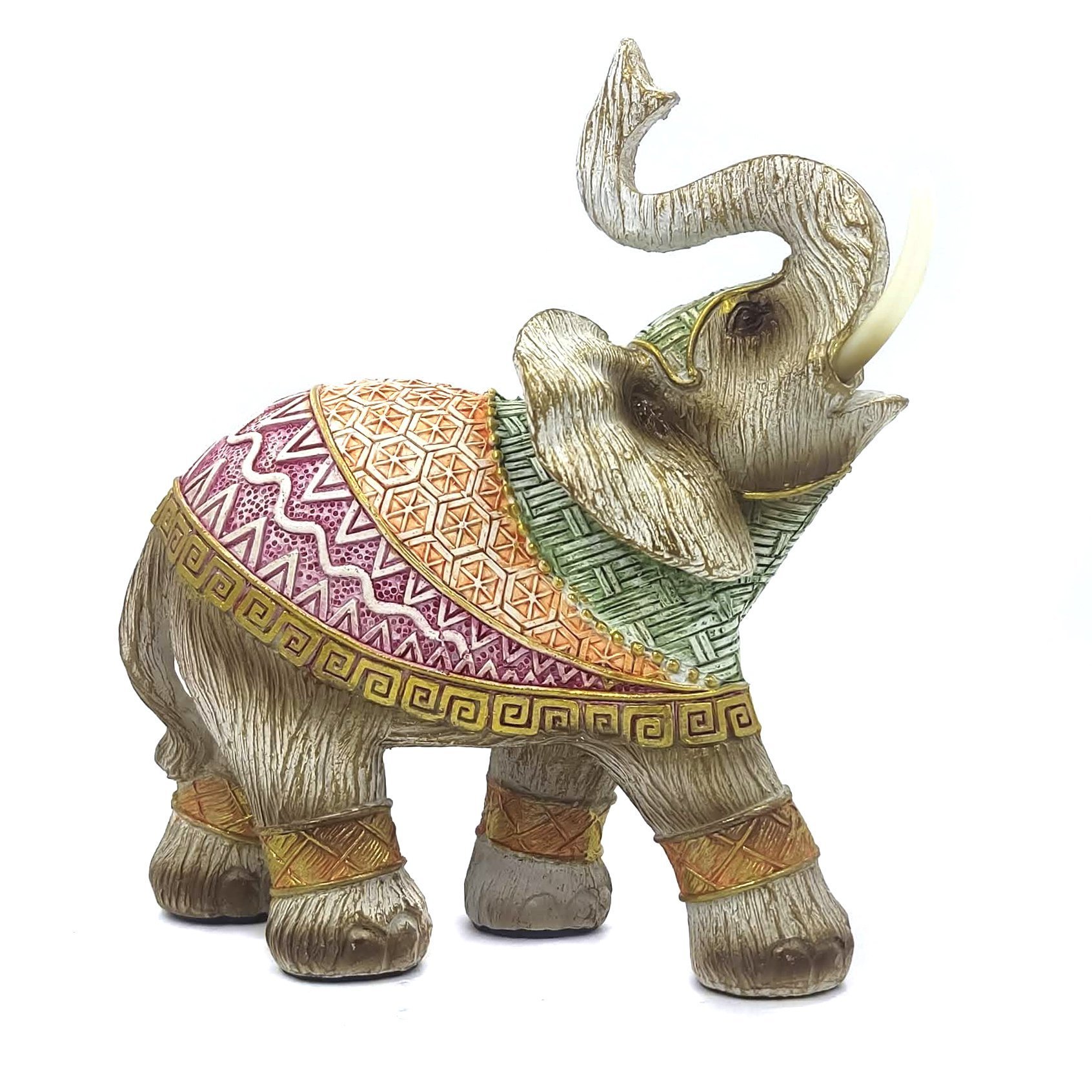 Elefante Decorativo Em Resina Indiano Sabedoria Sorte R300 - 3