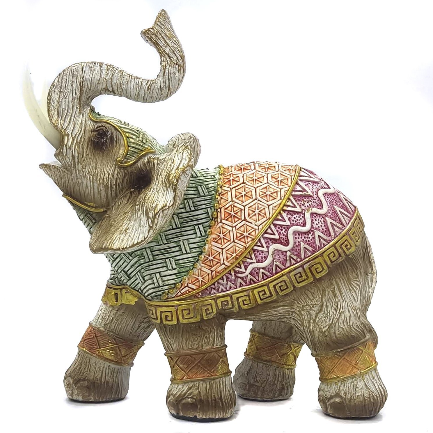 Elefante Decorativo Em Resina Indiano Sabedoria Sorte R300 - 1