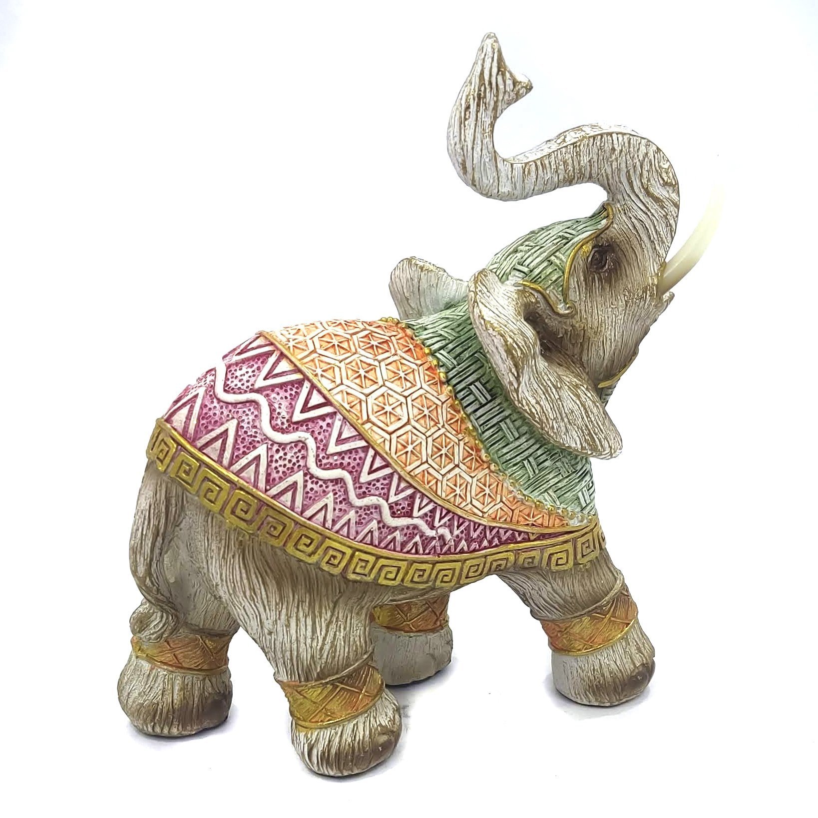 Elefante Decorativo Em Resina Indiano Sabedoria Sorte R300 - 7