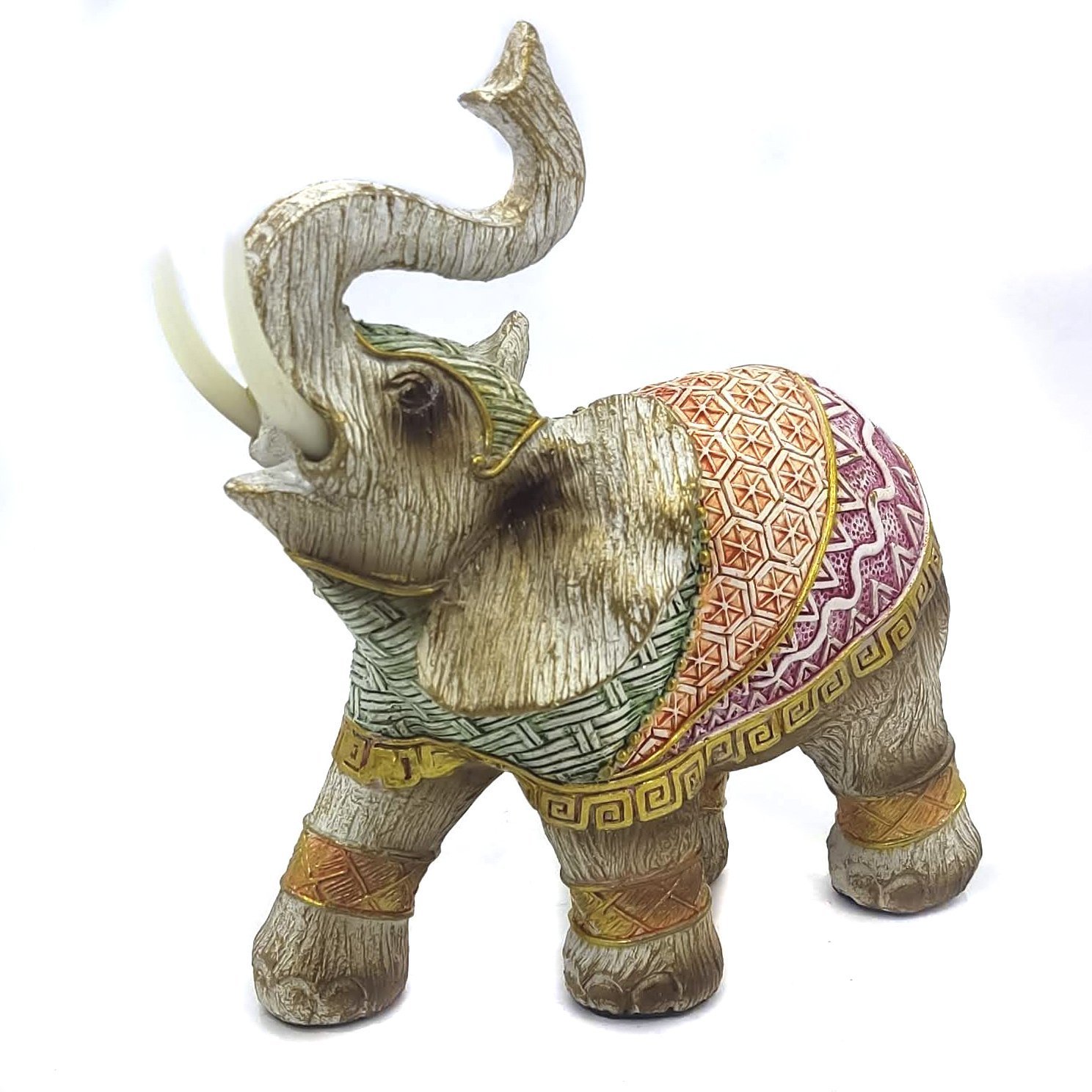 Elefante Decorativo Em Resina Indiano Sabedoria Sorte R300 - 4