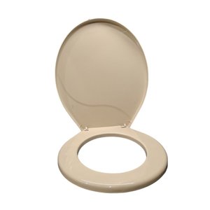 Assento Sanitário Oval com Encaixe Universal:Creme