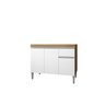 Balcão Multiuso Organizador Tatiane 100 Cm Amendoa com Branco sem Tampo Ajl Móveis - 1