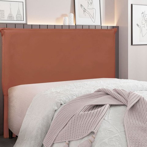 Cabeceira King 195cm Veludo Veneza Laranja