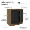 Ver imagem 3 de Balcão de Cozinha 70 cm 2 Portas Rustic/Preto Lux Madesa