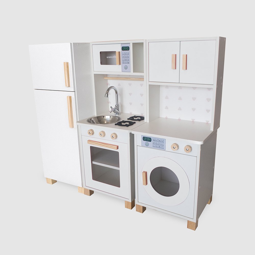 Kit Mini Cozinha Infantil com Geladeira e Máquina de Lavar Eita Casa Perfeita Branco - 1