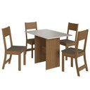 Ver imagem 1 de Mesa de Jantar Karla 108x68 com Tampo em Mdp e 4 Cadeiras Freijó/off White/cacau - Indekés