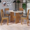 Ver imagem 2 de Mesa de Jantar Karla 108x68 com Tampo em Mdp e 4 Cadeiras Freijó/off White/cacau - Indekés