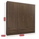 Ver imagem 3 de Guarda-Roupa Casal 6 Portas 6 Gavetas Majestic Marrom/Capuccino