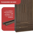Ver imagem 6 de Guarda-Roupa Casal 6 Portas 6 Gavetas Majestic Marrom/Capuccino