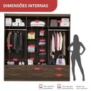 Ver imagem 5 de Guarda-Roupa Casal 6 Portas 6 Gavetas Majestic Marrom/Capuccino