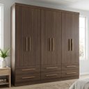 Ver imagem 1 de Guarda-Roupa Casal 6 Portas 6 Gavetas Majestic Marrom/Capuccino