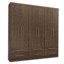 Ver imagem 2 de Guarda-Roupa Casal 6 Portas 6 Gavetas Majestic Marrom/Capuccino