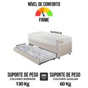 Ver mais imagens de Bicama Box Baú Courino Linho 88x188 com Colchão Ecoline D33 Ecoflex