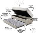 Ver imagem 6 de Bicama Box Baú Courino Linho 88x188 com Colchão Ecoline D33 Ecoflex