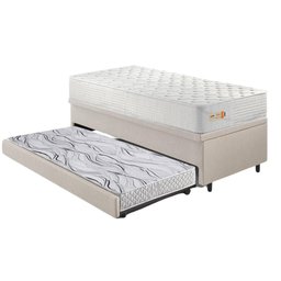 Bicama Box Baú Courino Linho 88x188 com Colchão Ecoline D33 Ecoflex - 10
