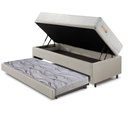 Ver imagem 5 de Bicama Box Baú Courino Linho 88x188 com Colchão Ecoline D33 Ecoflex