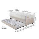 Ver imagem 2 de Bicama Box Baú Courino Linho 88x188 com Colchão Ecoline D33 Ecoflex