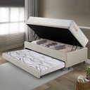 Ver imagem 3 de Bicama Box Baú Courino Linho 88x188 com Colchão Ecoline D33 Ecoflex