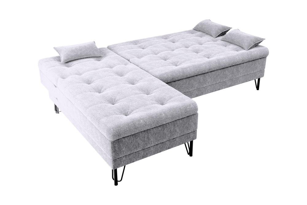 Sofá Cama com Chaise 3 Lugares 2,00 Mts Nice Matrix Cinza - 5