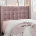 Ver imagem 1 de Cabeceira Solteiro 90cm Veludo Verona Rosa