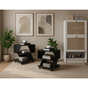 Ver imagem 2 de Kit Sapateira Spin Tropical 2 Portas e 2 Mesas de Cabeceira/centro Poquema