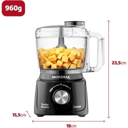 Multiprocessador Mondial Mp-16 300w Preto e Prata 110v - 6