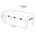 Ver imagem 2 de Puff Decorativo 100cm Martínez Linho Pés Madeira Marrom/Natural - Gran Belo