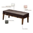 Ver imagem 3 de Puff Decorativo 100cm Martínez Linho Pés Madeira Marrom/Natural - Gran Belo