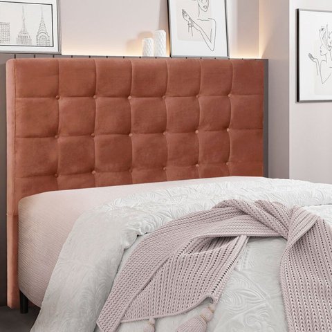 Cabeceira King 195cm Veludo Verona Laranja