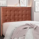 Ver imagem 1 de Cabeceira King 195cm Veludo Verona Laranja