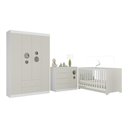 Ver imagem 2 de Quarto de Bebê Completo com Berço Americano 3 em 1 Pirulito Multimóveis Mp4613 Branco/off White